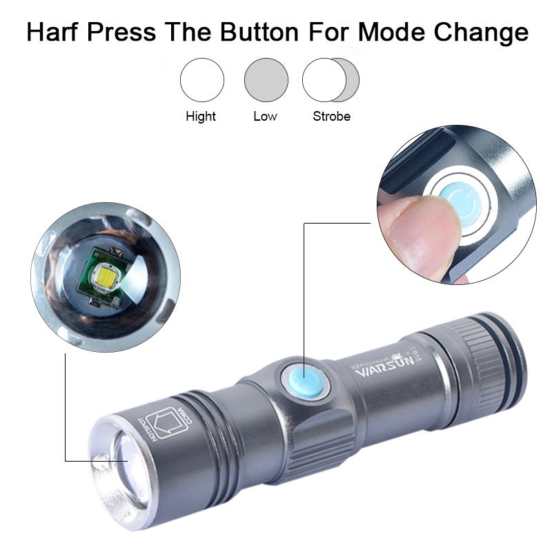 USB-Lighter 3 Modes Tactical Flashlight